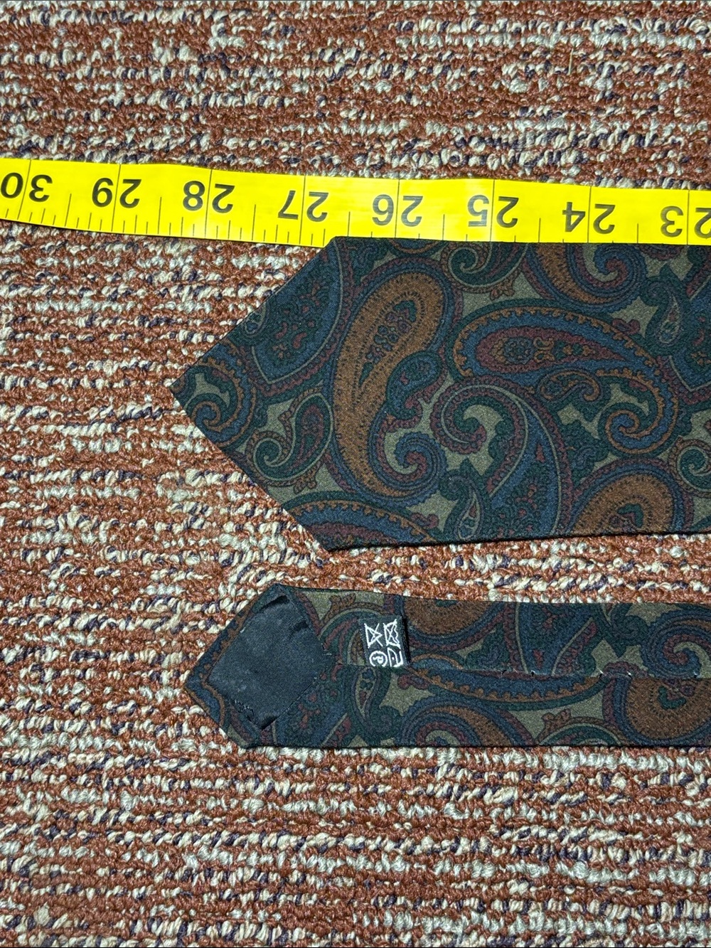 Anthony Mouley tie dark colored muted paisley thin modern stylish neck tie - Picture 9 of 10